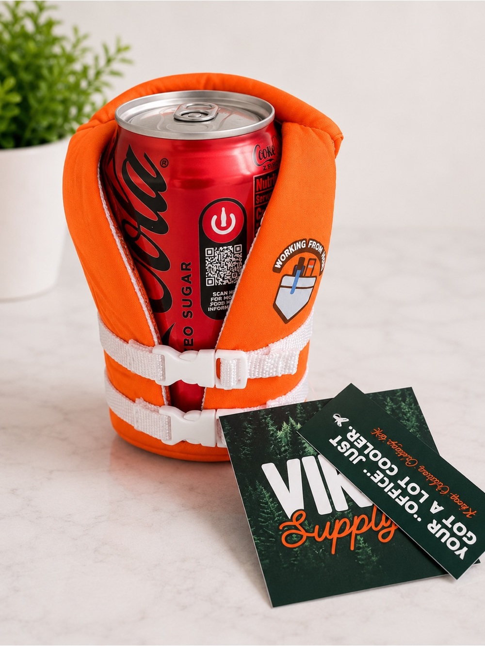 Vince Supply Co. “Working From Home” Novelty Can Cooler Hi-Vis Safety Vest NWT